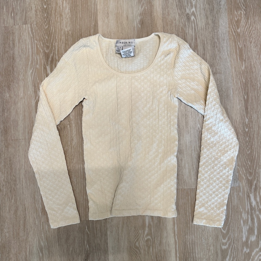 Jason Wu Ivory Textured Knit Top